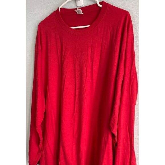 NWOT Fruit of the Loom Mens Red Crewneck Long Sleeve T-Shirt 2XL - Picture 4 of 10